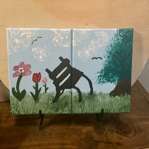 Side by side 5x7 acrylic on stretched canvas called “Imagine”